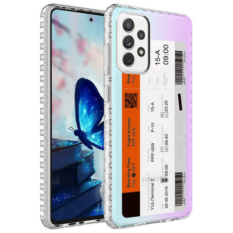 Galaxy A23 Kılıf Airbag Kenarlı Renkli Desenli Silikon Zore Elegans Kapak