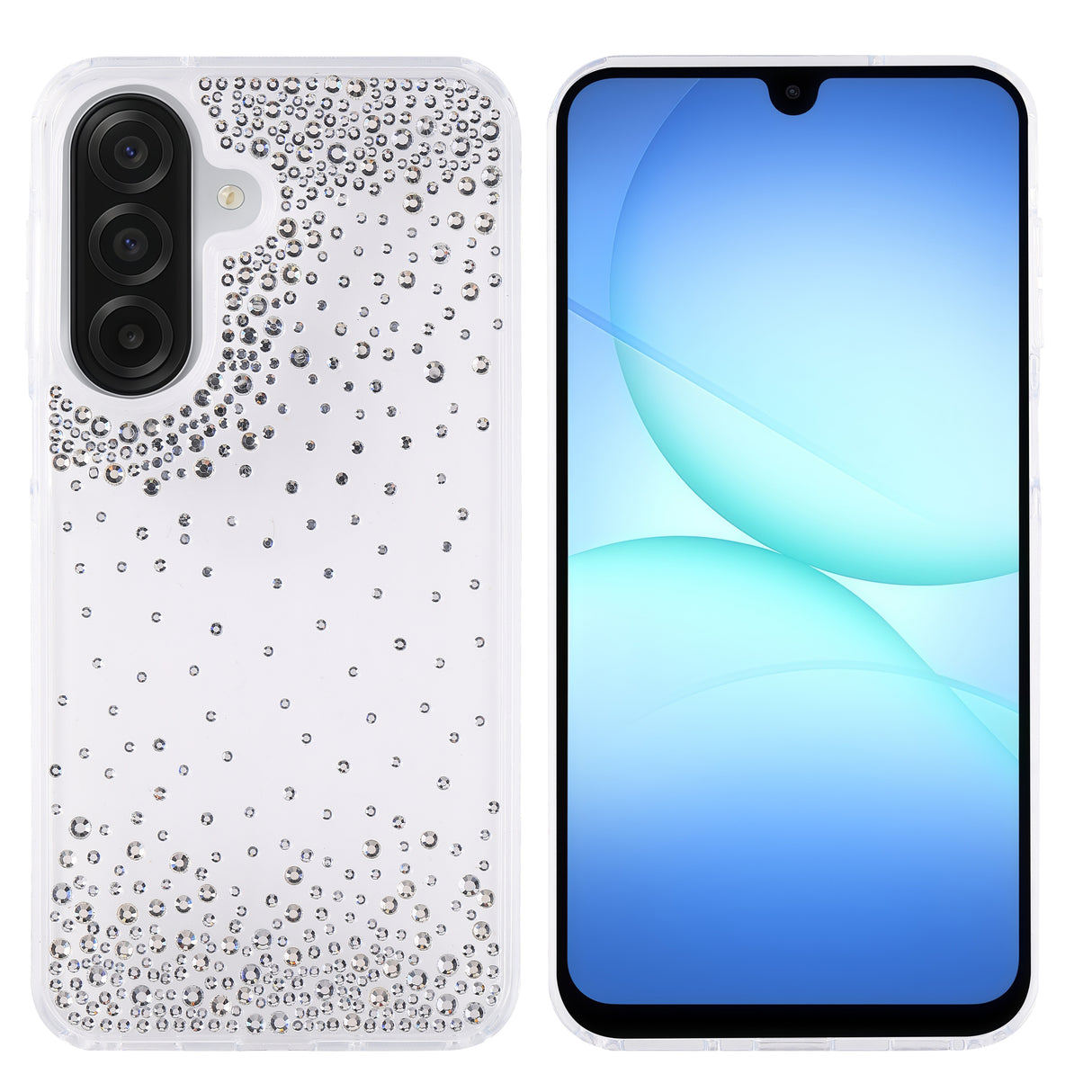 Galaxy A26 Kılıf Airbag Tasarımlı Damla Taşlı Şeffaf Zore Pera Silikon Kapak