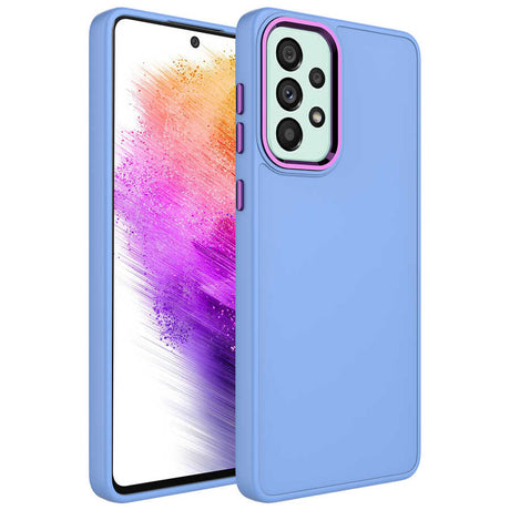 Galaxy A32 4G Kılıf Metal Çerçeve ve Buton Tasarımlı Silikon Zore Luna Kapak