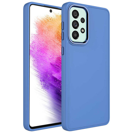 Galaxy A32 4G Kılıf Metal Çerçeve ve Buton Tasarımlı Silikon Zore Luna Kapak