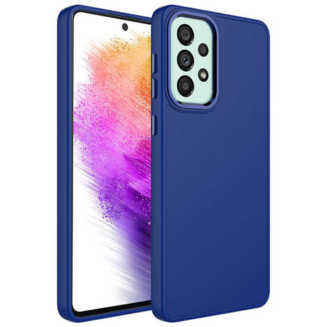 Galaxy A33 5G Kılıf Metal Çerçeve ve Buton Tasarımlı Silikon Zore Luna Kapak