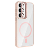 Galaxy A35 Kılıf Standlı ve Kamera Lens Hediyeli M-Safe Şarj Özellikli Zore Etro Kapak