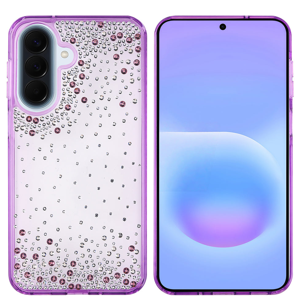 Galaxy A36 Kılıf Airbag Tasarımlı Damla Taşlı Şeffaf Zore Pera Silikon Kapak
