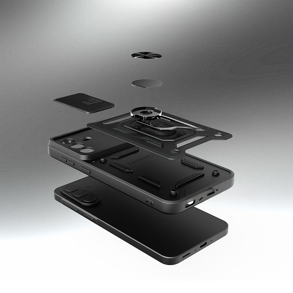 Galaxy A37 Kılıf Magnetik Standlı Kamera Korumalı Zore Sürgülü Vega Kapak