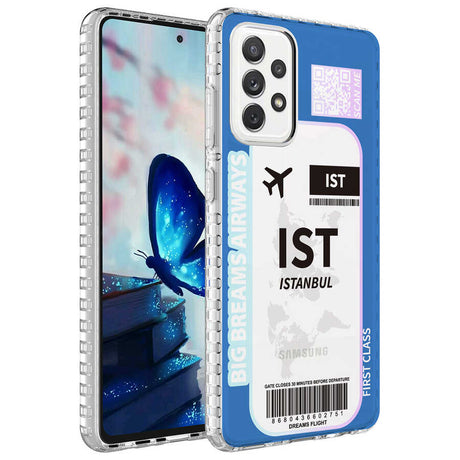 Galaxy A52 Kılıf Airbag Kenarlı Renkli Desenli Silikon Zore Elegans Kapak