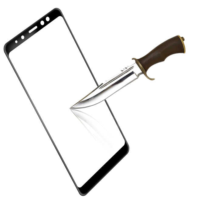 Galaxy A8 Plus 2018 Zore Ekranı Tam Kaplayan Düz Cam Koruyucu