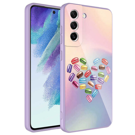 Galaxy S21 FE Kılıf Kamera Korumalı Desenli Sert Silikon Zore Epoksi Kapak