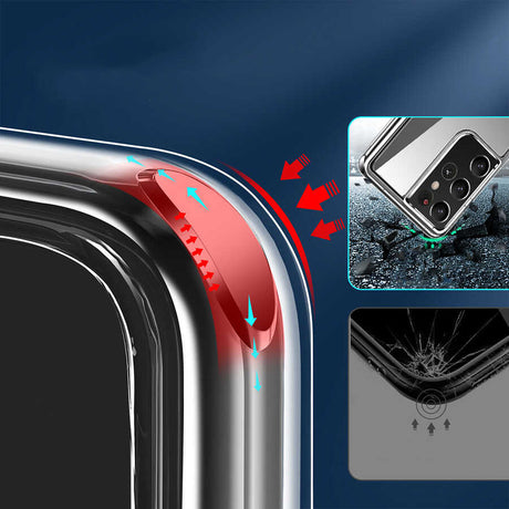 Galaxy S21 Ultra Kılıf Standlı Şeffaf Silikon Zore L-Stand Kapak
