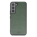 Galaxy S22 Kılıf ​Kajsa Pearl Pattern Hakiki Deri Kapak