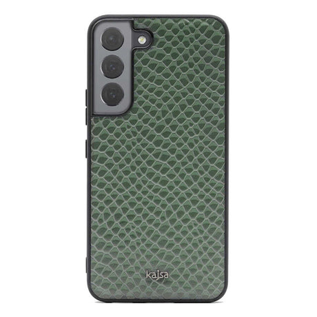 Galaxy S22 Kılıf ​Kajsa Pearl Pattern Hakiki Deri Kapak