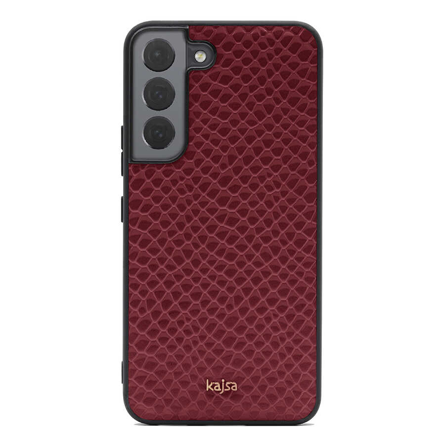 Galaxy S22 Kılıf ​Kajsa Pearl Pattern Hakiki Deri Kapak