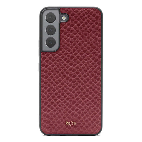 Galaxy S22 Kılıf ​Kajsa Pearl Pattern Hakiki Deri Kapak