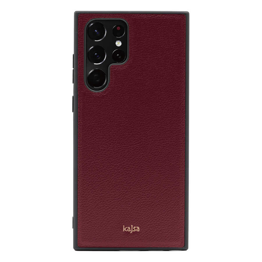 Galaxy S22 Ultra Kılıf ​Kajsa Luxe Collection Hakiki Deri Kapak