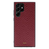 Galaxy S22 Ultra Kılıf ​Kajsa Pearl Pattern Hakiki Deri Kapak