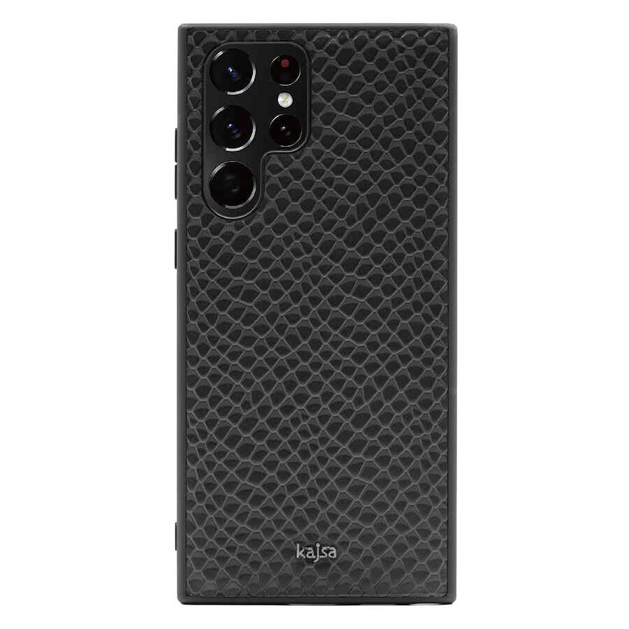 Galaxy S22 Ultra Kılıf ​Kajsa Pearl Pattern Hakiki Deri Kapak