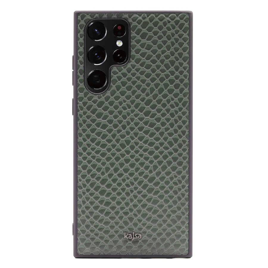 Galaxy S22 Ultra Kılıf ​Kajsa Pearl Pattern Hakiki Deri Kapak
