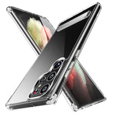 Galaxy S22 Ultra Kılıf Standlı Şeffaf Silikon Zore L-Stand Kapak