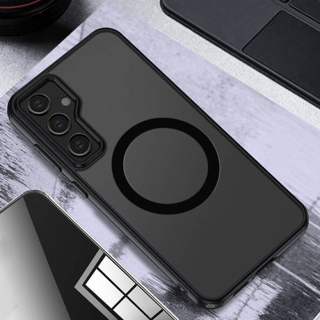 Galaxy S23 FE Kılıf Sert PC Arka Yüzey Wireless Şarj Özellikli Zore Flet M-safe Kapak