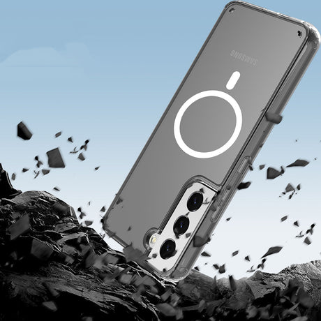 Galaxy S23 Kılıf M-safe Şarj Özellikli Şeffaf Sert PC Zore Embos Kapak