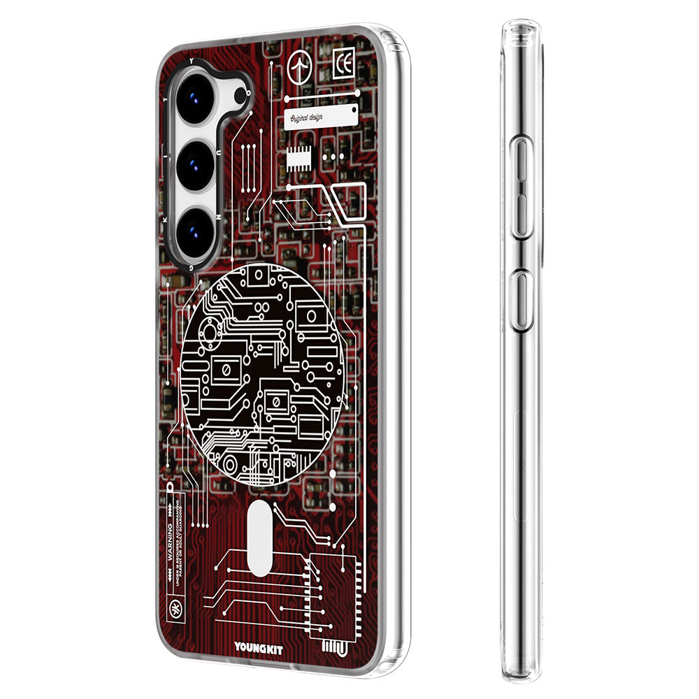 Galaxy S23 Kılıf M-safe Şarj Özellikli YoungKit Technology Serisi Kapak