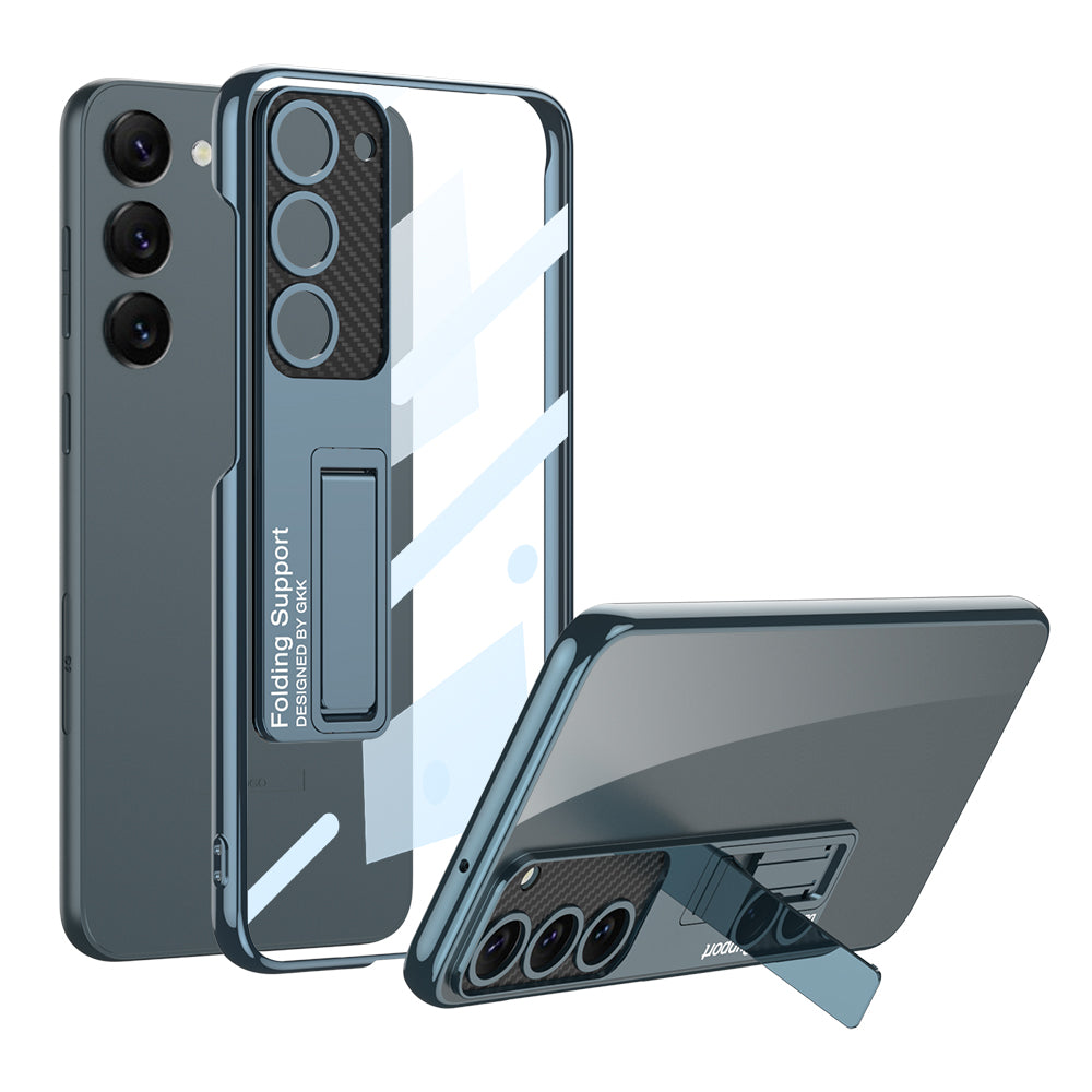 Galaxy S23 Plus Kılıf Kamera Korumalı Şeffaf Tasarımlı Zore Lego Standlı Kapak