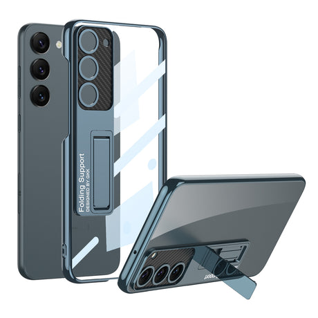 Galaxy S23 Plus Kılıf Kamera Korumalı Şeffaf Tasarımlı Zore Lego Standlı Kapak