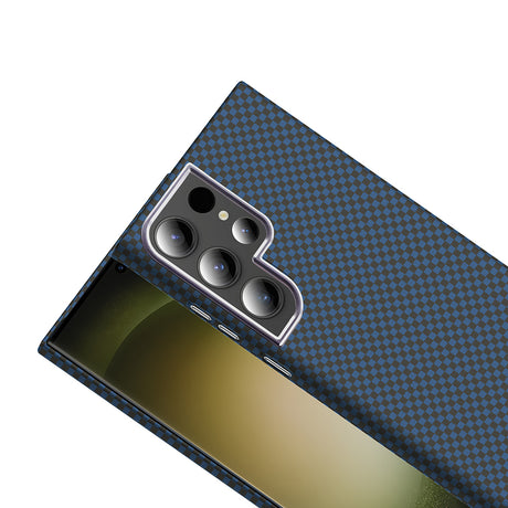 Galaxy S23 Ultra Kılıf M-safe Şarj Özellikli Karbon Fiber Görünümlü Zore Gros Kapak