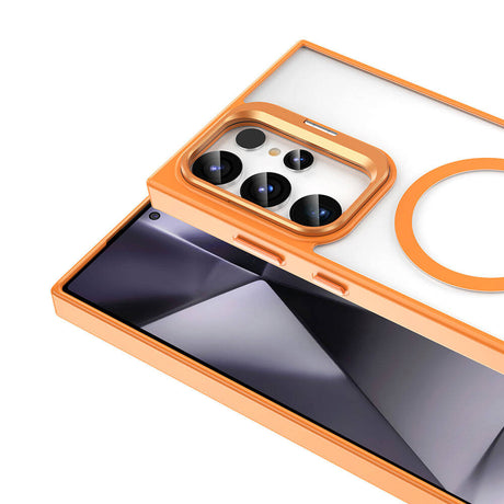 Galaxy S23 Ultra Kılıf M-safe Şarj Özellikli Standlı Zore M-safe Klon Kapak