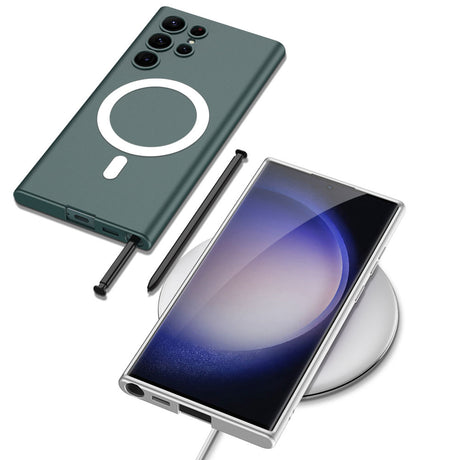 Galaxy S23 Ultra Kılıf Wireless Şarj Özellikli Zore Kıpta M-safe Silikon Kapak