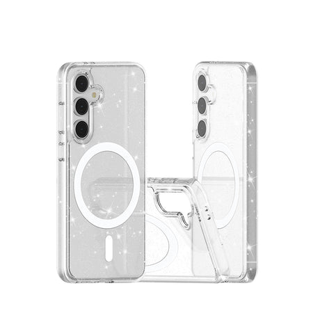 Galaxy S24 FE Kılıf M-safe Şarj Özellikli Parlayan Simli Saydam Renkli Zore Allstar Kapak