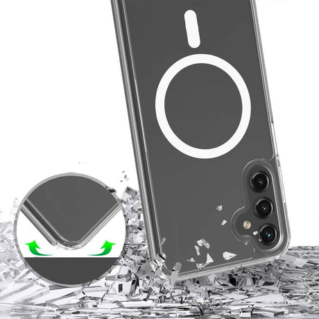 Galaxy S24 FE Kılıf M-safe Şarj Özellikli Şeffaf Sert PC Zore Embos Kapak