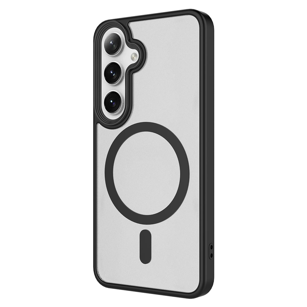 Galaxy S24 FE Kılıf Sert PC Arka Yüzey Wireless Şarj Özellikli Zore Flet M-safe Kapak