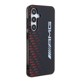 Galaxy S24 Kılıf AMG Orjinal Lisanslı Çift Katmanlı Büyük Logolu Dörtgen Şerit Desenli Kapak
