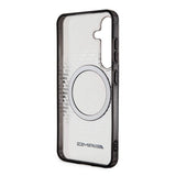 Galaxy S24 Kılıf AMG Orjinal Lisanslı M-safe Şarj Özellikli Eşkenar Dörtgen Desenli Transparan Kapak