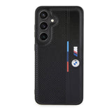 Galaxy S24 Kılıf BMW Orjinal Lisanslı M Logolu Üç Renk Çizgili Delikli Detail Line Kapak