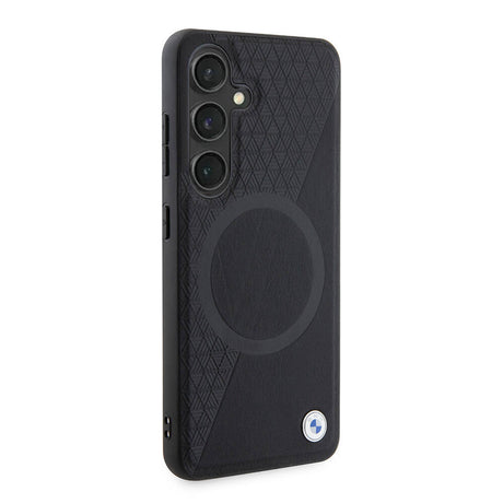Galaxy S24 Kılıf BMW Orjinal Lisanslı M-safe Şarj Özellikli Yarım Dokulu Circle Leather Kapak
