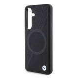 Galaxy S24 Kılıf BMW Orjinal Lisanslı M-safe Şarj Özellikli Yarım Dokulu Circle Leather Kapak