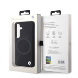 Galaxy S24 Kılıf BMW Orjinal Lisanslı M-safe Şarj Özellikli Yarım Dokulu Circle Leather Kapak