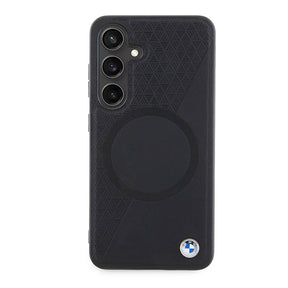 Galaxy S24 Kılıf BMW Orjinal Lisanslı M-safe Şarj Özellikli Yarım Dokulu Circle Leather Kapak
