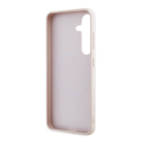Galaxy S24 Kılıf Guess Orjinal Lisanslı PU Deri Yazı ve 4G Metal Logolu Desenli Kapak