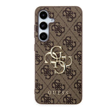 Galaxy S24 Kılıf Guess Orjinal Lisanslı PU Deri Yazı ve 4G Metal Logolu Desenli Kapak