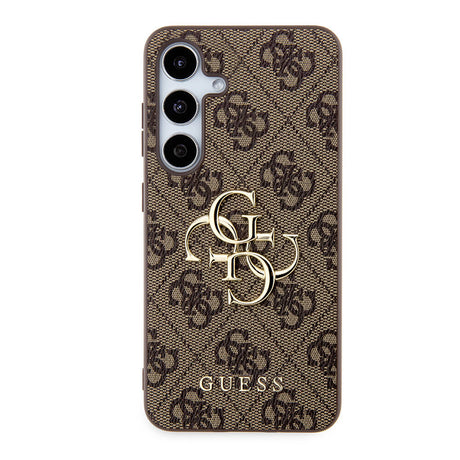 Galaxy S24 Kılıf Guess Orjinal Lisanslı PU Deri Yazı ve 4G Metal Logolu Desenli Kapak
