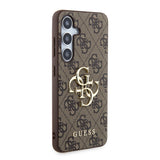 Galaxy S24 Kılıf Guess Orjinal Lisanslı PU Deri Yazı ve 4G Metal Logolu Desenli Kapak