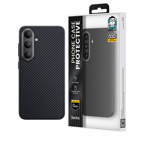 Galaxy S24 Kılıf Karbon Fiber M-safe Şarj Özellikli Benks Hybrid ArmorPro 600D Kevlar Kapak
