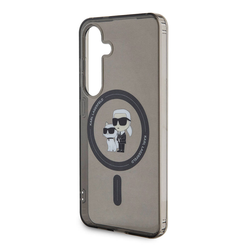 Galaxy S24 Kılıf Karl Lagerfeld Orjinal Lisanslı M-safe Şarj Özellikli Karl & Choupette IML Baskılı Kapak