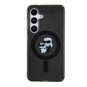 Galaxy S24 Kılıf Karl Lagerfeld Orjinal Lisanslı M-safe Şarj Özellikli Karl & Choupette IML Baskılı Kapak