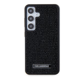 Galaxy S24 Kılıf Karl Lagerfeld Taşlı Metal Logo Orjinal Lisanslı Kapak