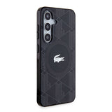 Galaxy S24 Kılıf Lacoste Orjinal Lisanslı M-safe Şarj Özellikli Çift Katmanlı Timsah Logolu Blend Monogram Kapak
