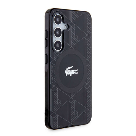 Galaxy S24 Kılıf Lacoste Orjinal Lisanslı M-safe Şarj Özellikli Çift Katmanlı Timsah Logolu Blend Monogram Kapak
