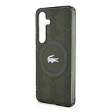 Galaxy S24 Kılıf Lacoste Orjinal Lisanslı M-safe Şarj Özellikli Çift Katmanlı Timsah Logolu Blend Monogram Kapak